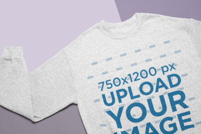 Mockup of a Heathered Sweatshirt Lying Over Pasteboards 24734