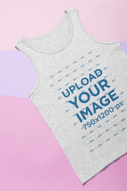 Mockup of a Tank Top Laid Flat Over Pasteboards