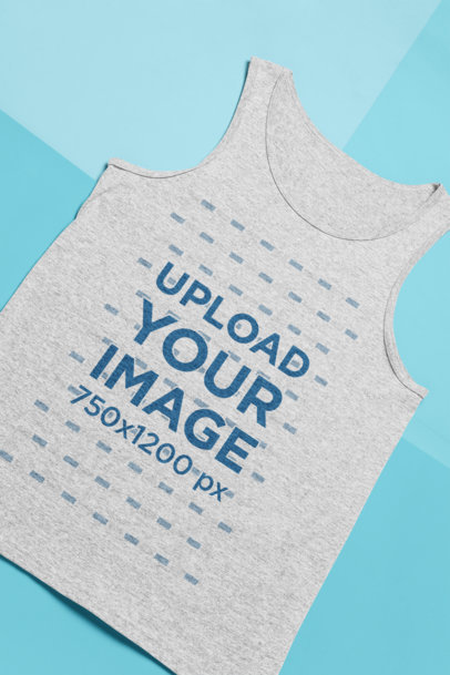Mockup of a Tank Top Laid on a Tricolor Surface 24741a