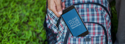 iPhone 6 Mockup Template of a Student at the Garden a5453