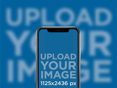 iPhone 11 Pro Mockup in Portrait Position Against a Blur Background