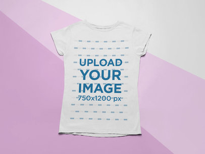 Mockup of a Tee Lying Flat over a Custom Background