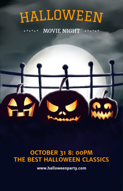 Halloween Flyer Template for a Spooky Movie Night 