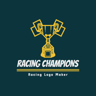Racing Logo Maker with a Trophy Clipart 