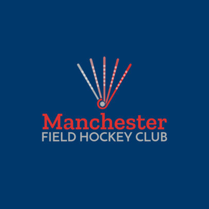 Simple Field Hockey Logo Template with Hockey Stick Graphics