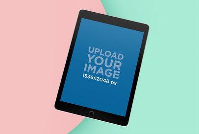 iPad Mockup with a Colorful Background