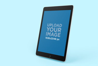 Mockup of an iPad Air 2 Standing Slightly Leaning 25049