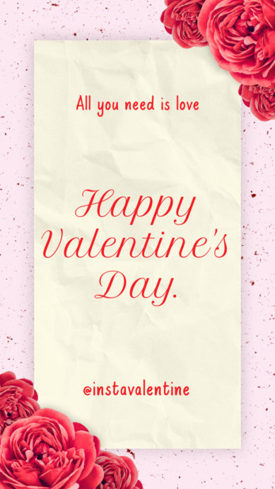 Cool Instagram Story Generator for Valentine's Day Featuring Flower Graphics 