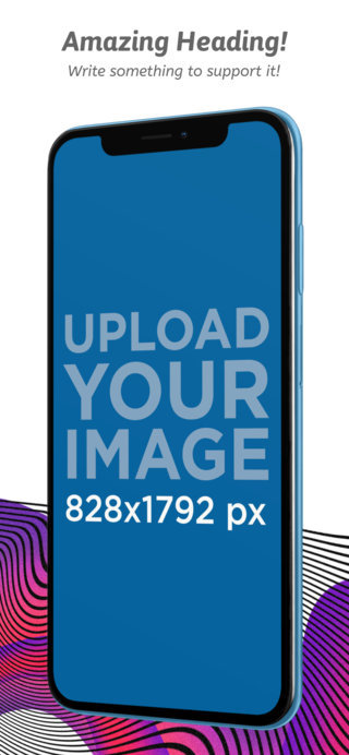 App Store Screenshot Mockup Featuring a Phone Seen From an Angle