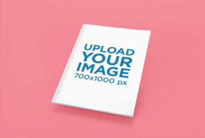 Mockup of a Closed Magazine Floating over a Flat Surface