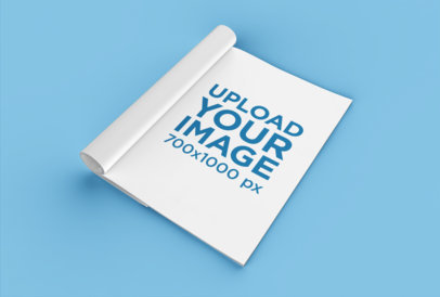 Mockup of a Folded Magazine on a Flat Surface