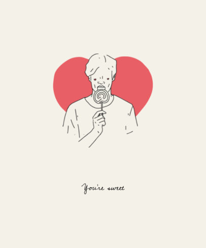 Cute Valentine's Day T-Shirt Design Template 