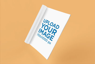 Magazine Mockup Floating on a Custom Flat Background