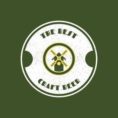 Craft Beer Logo Design Template with a Minimalistic Design 