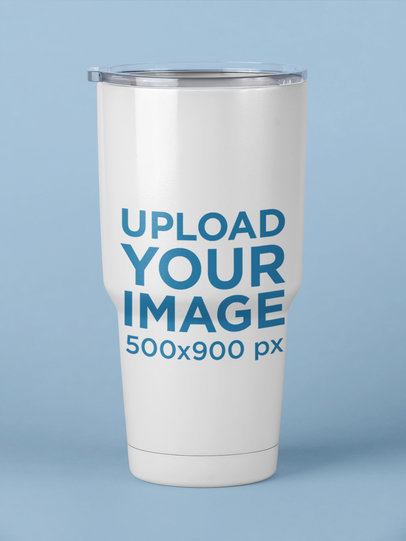 Travel Mug Mockup with a Solid Color Surface