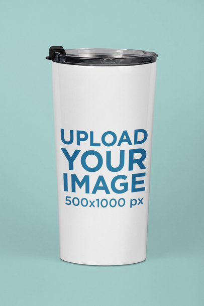 Travel Mug Mockup with a Solid Background