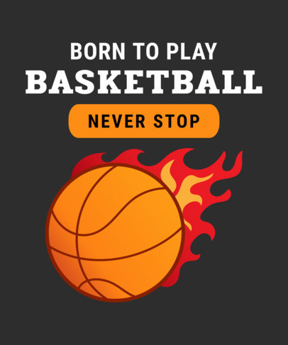 Sports T-Shirt Design Template with Basketball Graphics