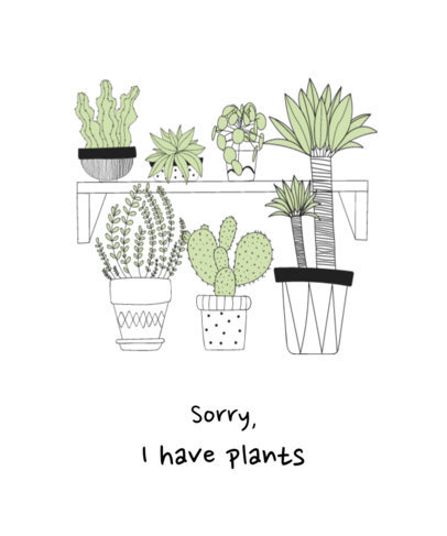 T-Shirt Design Template with Plants Graphics