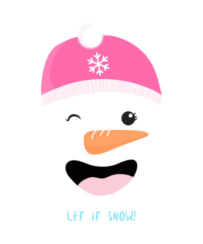 Holiday T-Shirt Design Template Featuring a Happy Snowman Winking 