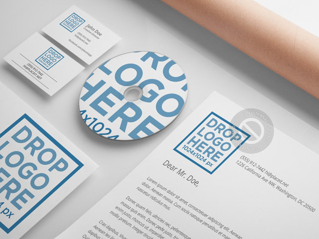 Branding Mockup Featuring a Set of Various Stationery Items