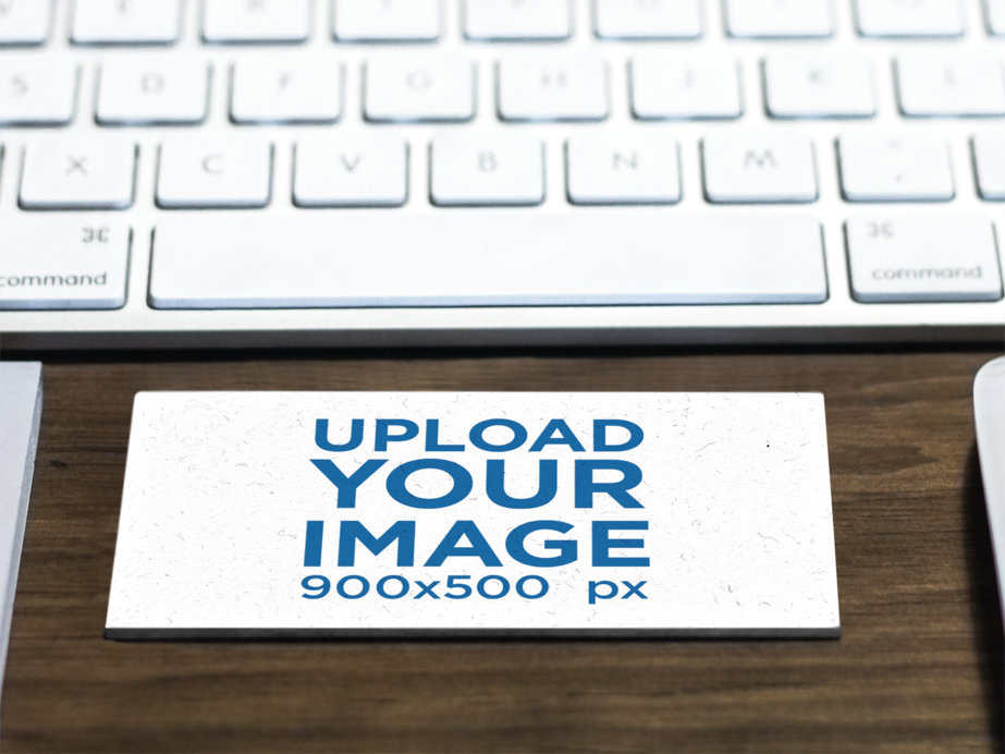 Placeit - Mockup of a Business Card in Landscape Position on Top of a Desk