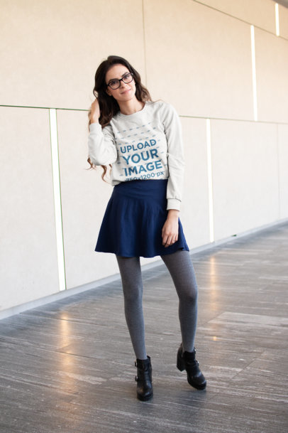 Sweater Mockup of a Pretty Woman Posing