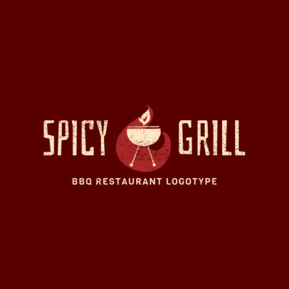 BBQ Restaurant Logotype Maker with Grill Clipart