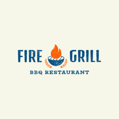 Simple BBQ Restaurant Logo Template 
