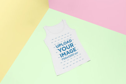 Tank Top Mockup Featuring the Corner of a Studio Set 25145