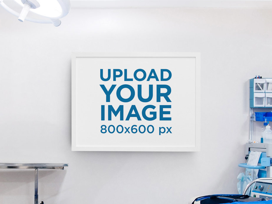 Mockup of an Art Print Placed at a Doctor's Office