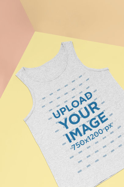 Mockup of a Heathered Tank Top Lying Flat