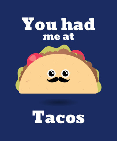 Cute Valentine's Day T-Shirt Design Maker with Taco Graphics