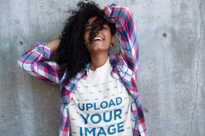 Sweatshirt Mockup of an Smiling Edgy Woman with Piercings