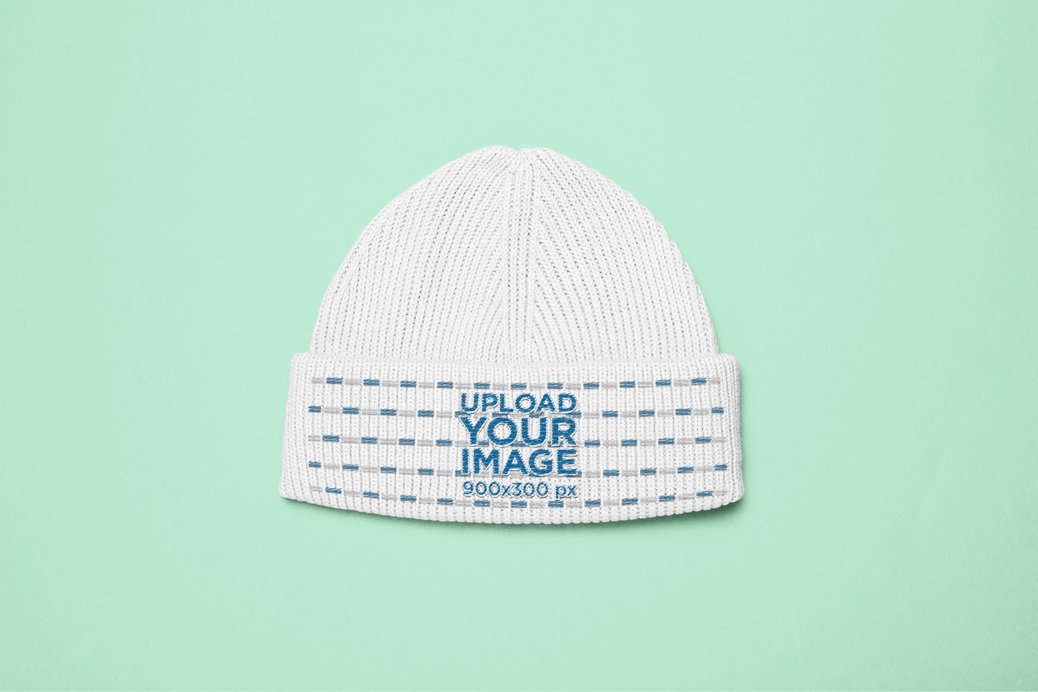 Mockup of a Beanie on a Flat Surface