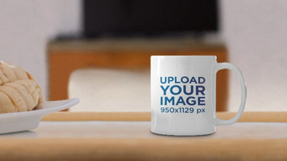 Parallax Video Mockup of a Coffee Mug on a Breakfast Table