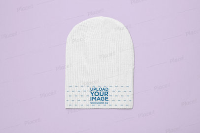 Mockup of a Knit Beanie with a Solid Background