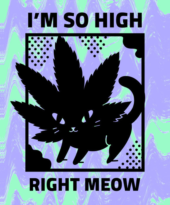 Placeit - Marijuana T-Shirt Design Template with a Funny Psychedelic Style