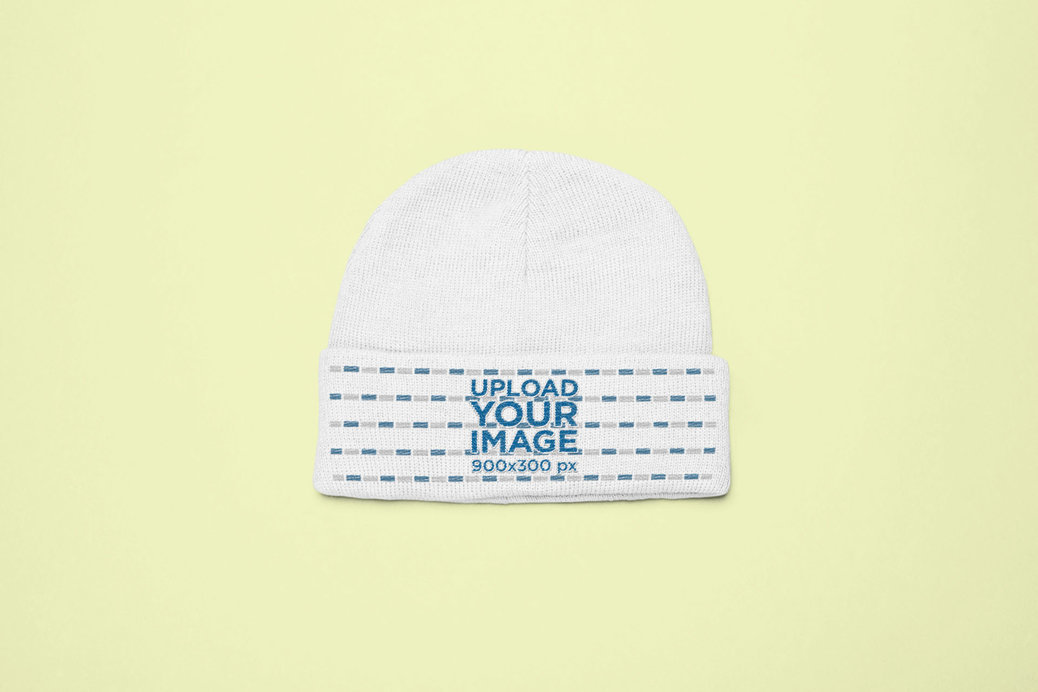 Short Cut Cuffed Beanie Mockup