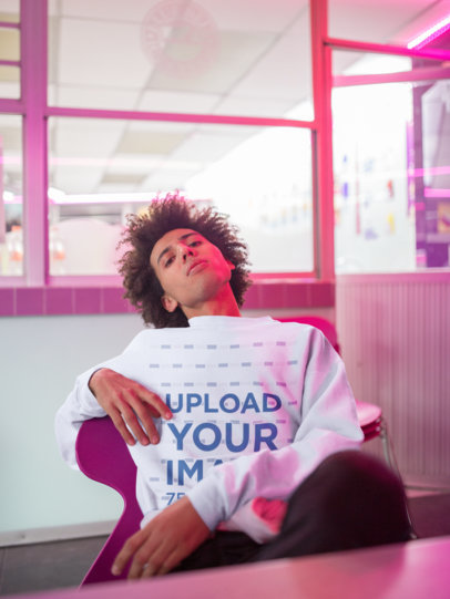 Mockup of a Cool Man Wearing a Crewneck Sweater