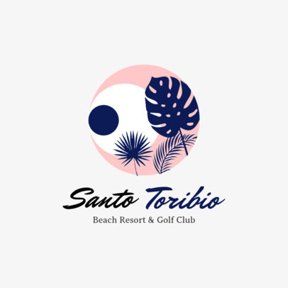 Beach Club Logo Maker Featuring Palm Tree Leaves Clipart  