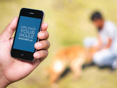 Man iPhone 4 Dog Park