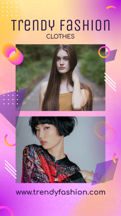 Trendy Instagram Story Template for Fashion Bloggers Featuring Geometric Shapes 