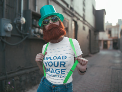 Mockup of a Woman Wearing a Cute Tee on St. Patrick's Day 19566