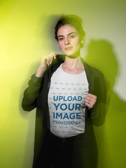 T-Shirt Mockup of a Cool and Fashionable Woman