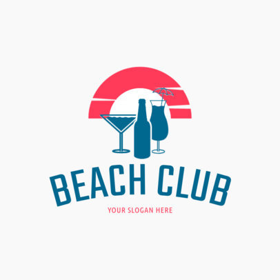 Bar Logo Template for Beach Clubs
