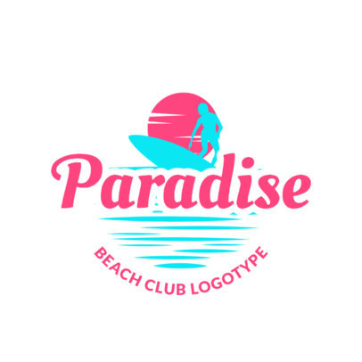 Online Beach Bar Logo Maker with Surfing Icons