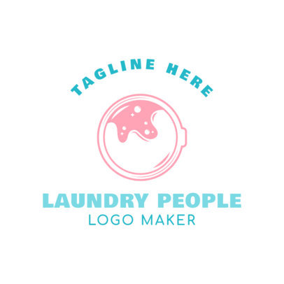 Laundromat Logo Generator with Cleaning Machine Clipart