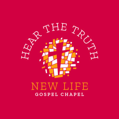 Church Logo Maker with a Cubist Style 