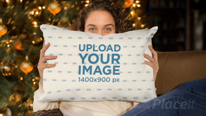 Parallax Video of a Pretty Woman Covering Her Face with a Pillow