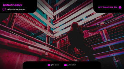 Twitch Overlay Design Template with Neon Images 1068c